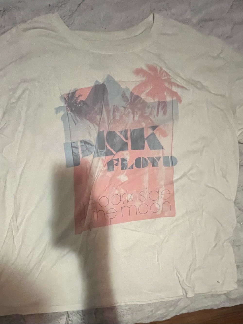 Pink Floyd White Tee with Pink and Gray Graphic